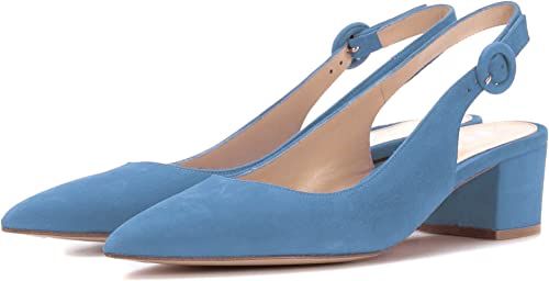Amazon.com | Eldof Women's Ankle Buckle Chic Pumps,Classy Block Heel 2" Heel For Office Dress | Pumps