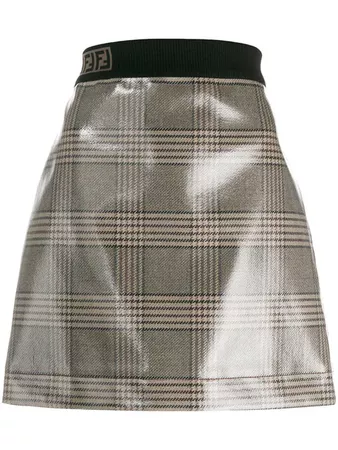 Fendi Vernished Checked Skirt - Farfetch