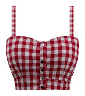 Retro Gal Gingham Crop Top in Red | Double Trouble Apparel
