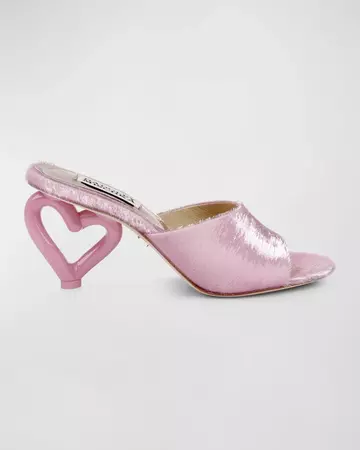 Badgley Mischka Lucid Heart-Heel Mule Sandals | Neiman Marcus