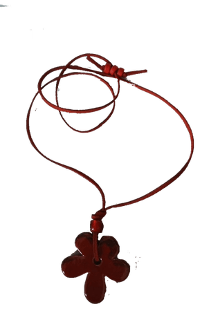 red twine necklace
