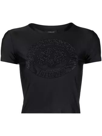 Just Cavalli rhinestone-embellished Logo T-shirt - Farfetch