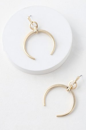 Boho Gold Earrings - Crescent Earrings - Statement Earrings