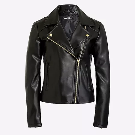 Faux-leather moto jacket : FactoryWomen Moto & Bombers | Factory