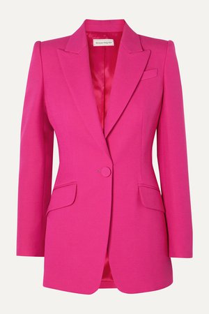 Pink Wool-blend blazer | Alexander McQueen | NET-A-PORTER