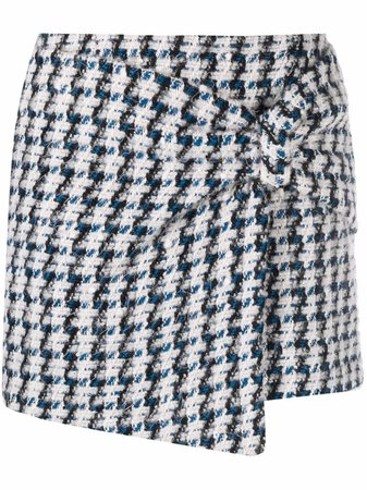 Shop Amen asymmetric-hem tweed skirt with Express Delivery - FARFETCH