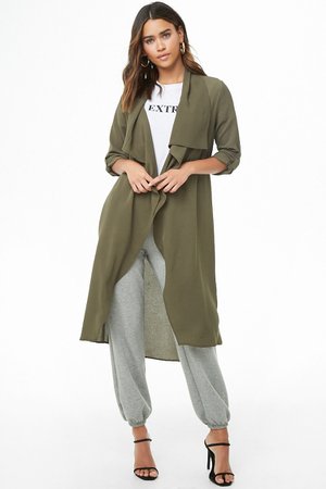 Draped Open-Front Duster Jacket | Forever 21
