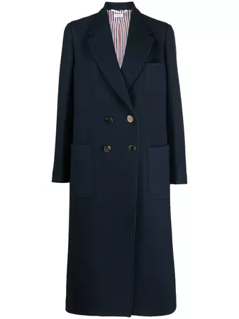 Thom Browne double-breasted overcoat - FARFETCH
