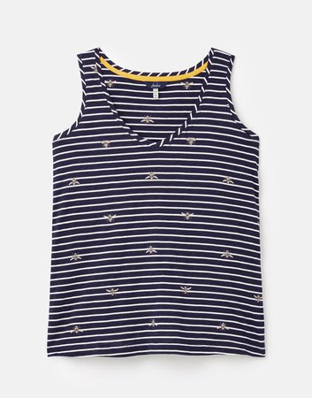 navy Maya print null Jersey Vest , Size US 6 | Joules US