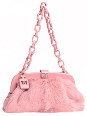 CHANEL Pink Fur Handbag
