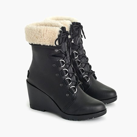 J.Crew: Women's Sorel® After Hours™ Lace Up Shearling Boots