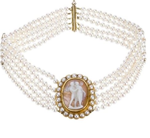 katheleys vintage art noveau cameo necklace