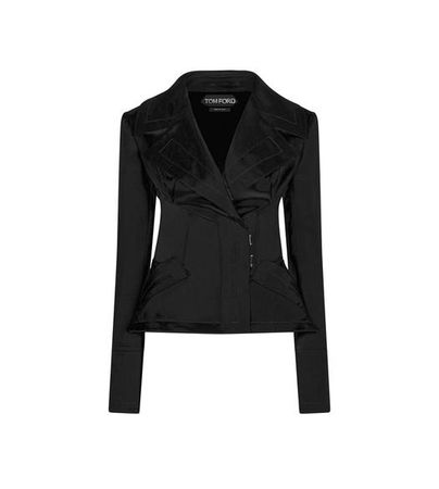 Tom Ford STRETCH DUCHESSE FITTED JACKET - Women | TomFord.com