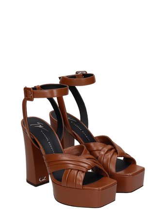 *clipped by @luci-her* Giuseppe Zanotti Sinuosa Sandals In Brown Leather | italist