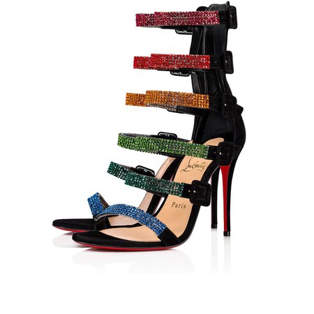Raynibo 100 Black/Multicolor Strass - Women Shoes - Christian Louboutin
