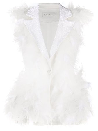Loulou feather-embellished Gilet - Farfetch
