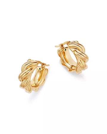 Bloomingdale's Knotted Small Hoop Earrings in 14K Yellow Gold - 100% Exclusive