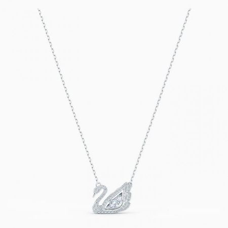Timeless Dancing Swan Cubic Zirconia White Necklac