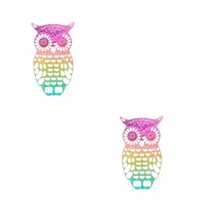 Rainbow Owl Stud Earrings | Claire's