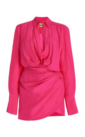 Naha Draped Silk Mini Shirt Dress By Gauge81 | Moda Operandi