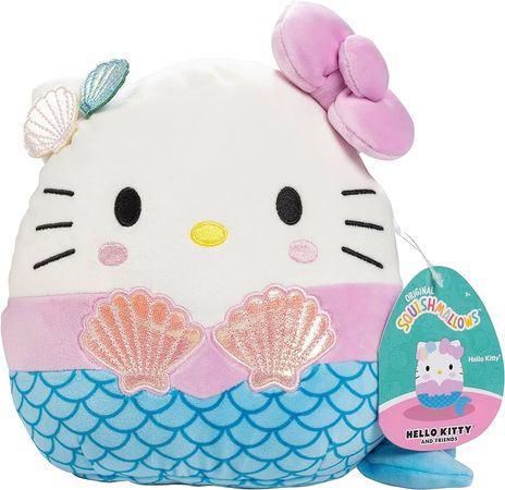 Amazon.com: Squishmallows 8" Hello Kitty Mermaid - Official Kellytoy Sanrio Plush - Collectible Soft & Squishy Hello Kitty Stuffed Animal Toy - Add to Your Squad - Gift for Kids, Girls & Boys - 8 Inch : Toys & Games