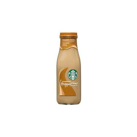 Starbucks Bottled Caramel Frappuccino Coffee Drink ❤ liked on Polyvore featuring food, food and drink, drinks, starbucks and fillers