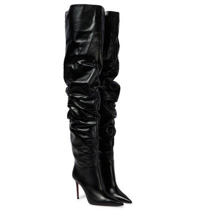 Amina Muaddi - Jahleel leather over-the-knee boots | Mytheresa