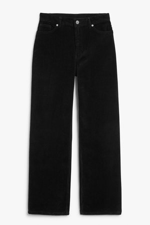 Corduroy trousers - Black - Corduroy trousers - Monki WW