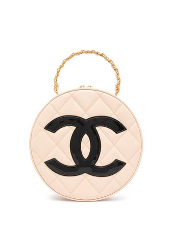 Chanel Pre-Owned 1995 CC Patch Round Tote Bag - Farfetch