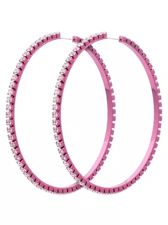 Area pink dorinda crystal hoop earrings £289 - Shop Online SS19. Same Day Delivery in London