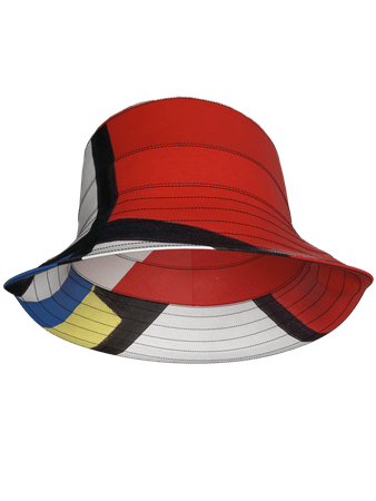 Bucket Hat-Composition with Red, Blue and Yellow – DRESSX