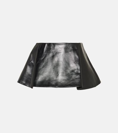 Ralfa Leather Miniskirt in Black - Khaite | Mytheresa