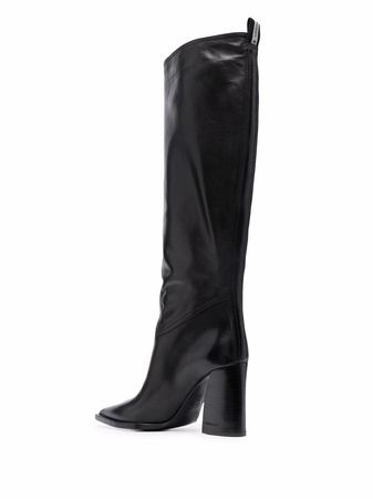 Shop Premiata pointed-toe knee-length boots with Express Delivery - FARFETCH