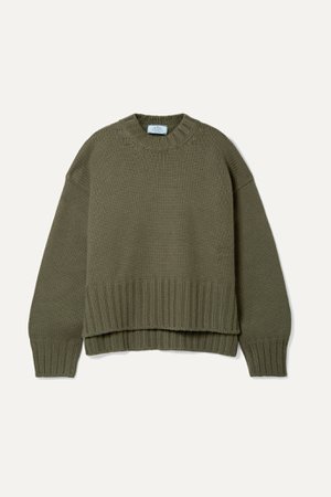 Army green Cashmere sweater | Prada | NET-A-PORTER