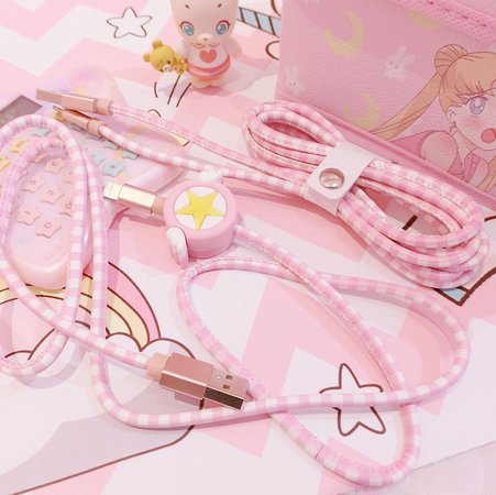 Anime Card Captor Sakura Star Action Figure Printed PU Cartoon USB Charging Cable Sailor Moon Mobile Phone Data Line for iPhone|Action & Toy Figures| - AliExpress