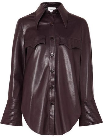 Elpi Vegan Leather Shirt - Merlot