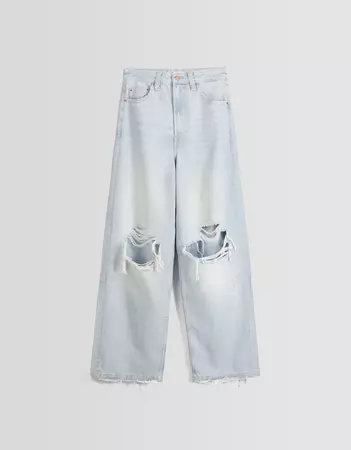 Faded ripped super baggy jeans - Pants and jeans - BSK Teen | Bershka