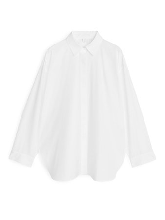 Relaxed Poplin Shirt - White - Shirts & blouses - ARKET SE