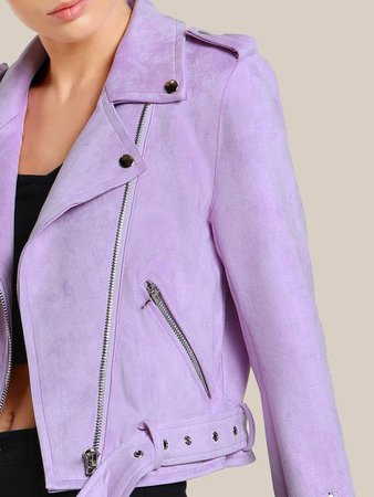 purple biker jacket