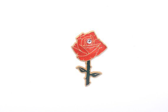 Rose enamel pin rose enamel badges backpack pin enamel | Etsy