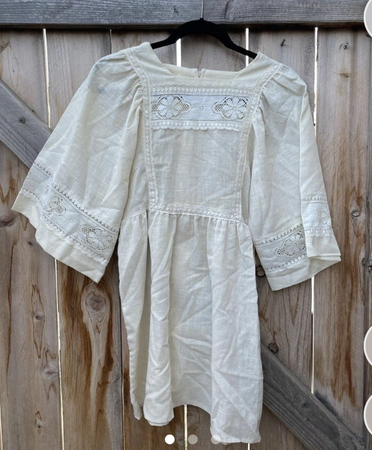 70s boho western white dress