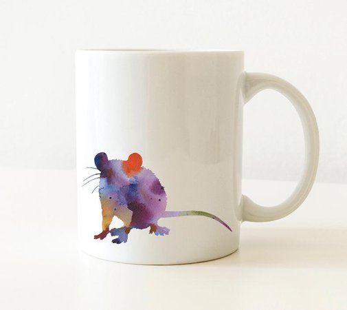 Rat Mug Rat Lover Gift Rat Watercolor Art Mug Pet Rat | Etsy