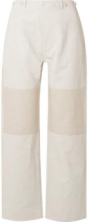 TRE by Natalie Ratabesi - The Missy Two-tone Linen And Cotton-blend Wide-leg Pants