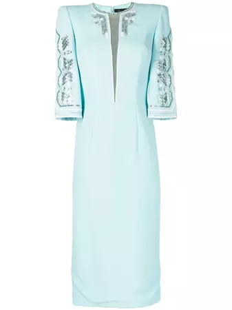 Jenny Packham Ava bead-embellished Midi Dress - Farfetch