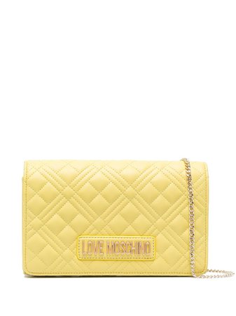Love Moschino logo plaque quilted crossbody bag
