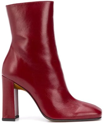 red leather boots