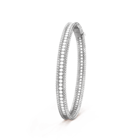 Perlée diamonds bracelet white gold, 1 row, medium model