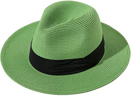 Lanzom Women Wide Brim Straw Panama Roll up Hat Fedora Beach Sun Hat UPF50+ (Khaki) One Size at Amazon Women’s Clothing store