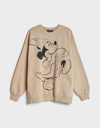 Mickey print sweatshirt - Sweatshirts and Hoodies - Woman | Bershka cream