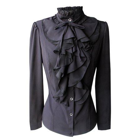 Y&Z Shirts for Women Stand-up Collar Vintage Victoria Ruffle BS02: Amazon.ca: Clothing & Accessories
